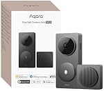 Aqara Smart Doorbell Camera G410 with Chime, 2K, HomeKit Secure Video, 2-Way Audio, Built-in Matter Hub, Wireless/Wired, Supports Apple Home, Alexa, Google, Home Assistant, 2.4G/5GHz Wi-Fi, Gray