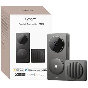 Aqara Smart Doorbell Camera G410 with Chime, HomeKit Secure Video, Gray