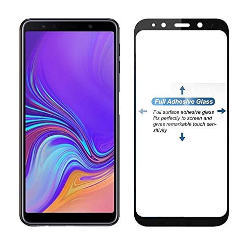 Image of Screen Protector for Samsung Galaxy A7 (2018) (Black) Tempered Glass Edge-to-Edge 6D Screen Guard With Installation Kit