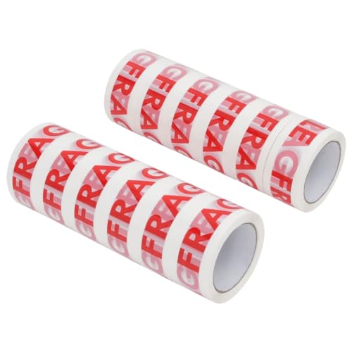vidaXL Cinta de embalaje 12 piezas letras FRÁGIL blanco 48 mm x 66 m, cinta de paquetes, cinta, cinta de embalaje de paquetes, cinta de envío