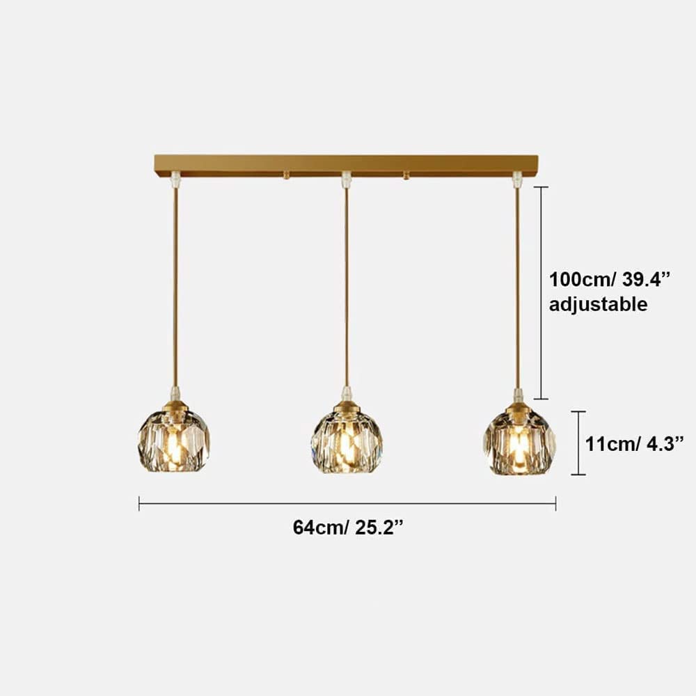 Lampadario a Sospensione da soffitto in Ottone Dorato a 3 luci, lampadari per ristoranti scandinavi, lampadario lineare Moderno per Camera da Letto.