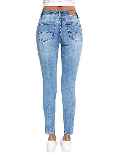 Resfeber Women's Ripped Boyfriend Jeans Stretch Distressed Jeans Capri Mom Jean With Hole #TOP5