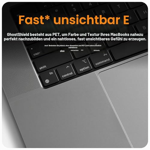 UPPERCASE GhostShield Premium-Handballenauflagen-Schutzhüllen-Set, schützt vor Kratzern und Abnutzung, kompatibel mit MacBook Pro 16\ 2024, 2023, 2021, M4/M3/M2/M1, Pro/Max (Silber)