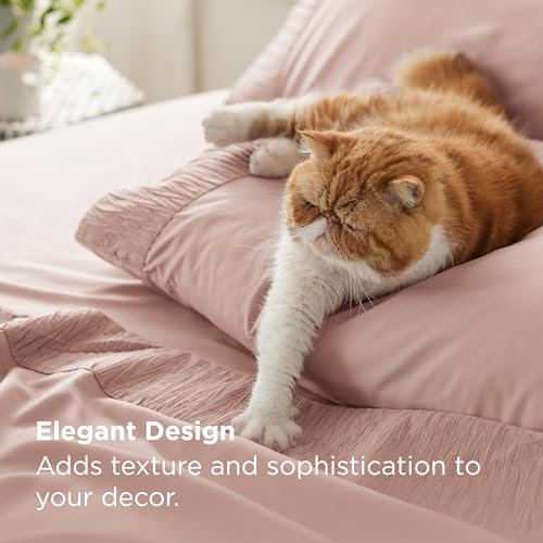 Image of Bedsure Twin XL Sheets Dorm Bedding - 3 Pieces Soft Extra Long Twin Sheets, Breathable & Cooling Bed Sheets Set, Oeko Tex, Easy Care Microfiber for Women, Men, Pink