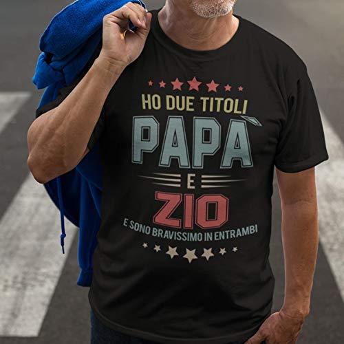 Vulfire Maglietta Uomo Ho Due titoli papà e Zio