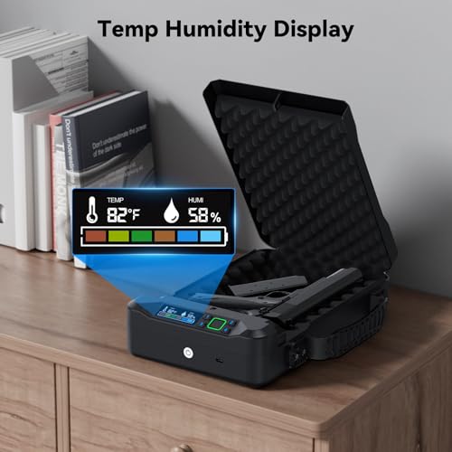 Car Gun Safe Small Pistol Safe Handheld Biometric Gun Cases for Handguns, Portable Fingerprint Pistol Lock Security Box for Travel Nightstand Bedside thumbnail 4