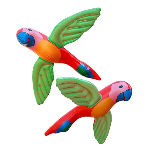 Loro Inflable – PVC 73x58cm 2 Piezas | Decoración Piscina Loro | Loros Inflables Tropicales Coloridos | Juguete Playa Al Aire Libre para Fiestas Piscina Y Decoración Verano