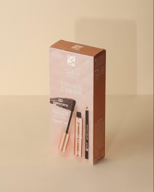 BioNike Defence Color - Mascara 3D + Matita Kohl&Kajal, Special Set Make Up Occhi, Dona Ciglia Volumizzate e uno Sguardo Intenso, Nero