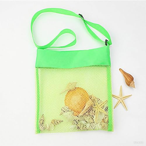 1PCS Mesh Beach Bags, Sand Away Collection Tote with Adjustable Straps, Multi-Color Set for Shell Collecting and Beach Toys3