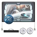 【Pantalla y soporte del proyector】Pantalla de proyección portátil de 80/100/120 pulgadas, formato 16:9, ángulo de visión amplio de 160°. La pantalla de proyección está hecha de material de poliéster y spandex de alta calidad. Proporciona imágenes claras y de alta resolución, e incluso admite proyección frontal y trasera.