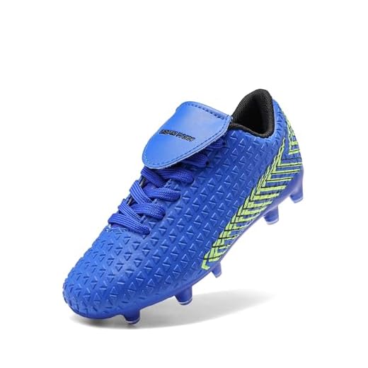 DREAM PAIRS Boys Mega-2k Soccer Cleats Football Shoes Royal Blue Black Size 5 Big Kid