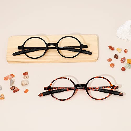 Image of Zeelool Vintage Round Reading Glasses for Women Men,Circle Glasses Frame Eyeglasses ZJCT950943 Black
