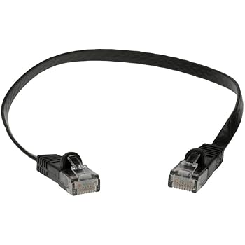 Amazon Com 1ft Cat 6 Unshielded Utp Flat Ethernet Network Cable Black Computers Accessories