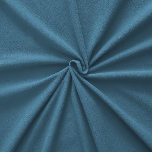 Flannel Sheets Queen Size Warm and Cozy Deep Pocket Breathable All Season Bedding Set with Fitted with Full Elastic & Built in Corner Sheet Straps, Flat and Pillowcases, Queen, Denim