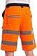 Mivaro Kurze Herren Arbeitshose Shorts mit Reflexstreifen in Signalfarben, Farbe:Orange, Größe Hosen:XL