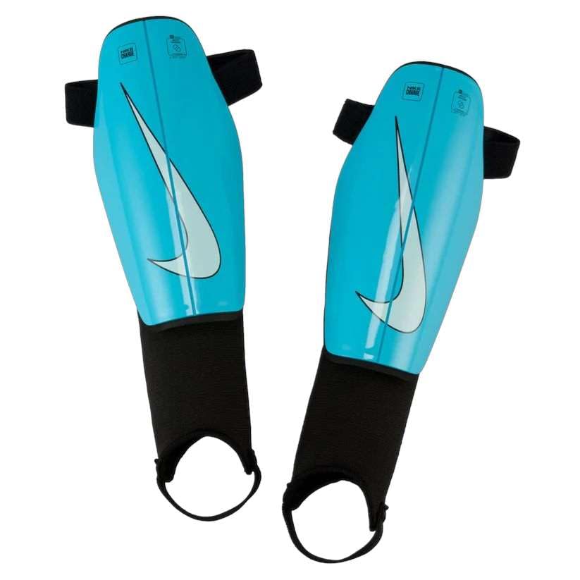 Protège-tibias de foot Nike Charge avec coque rigide protectrice junior bleu S
