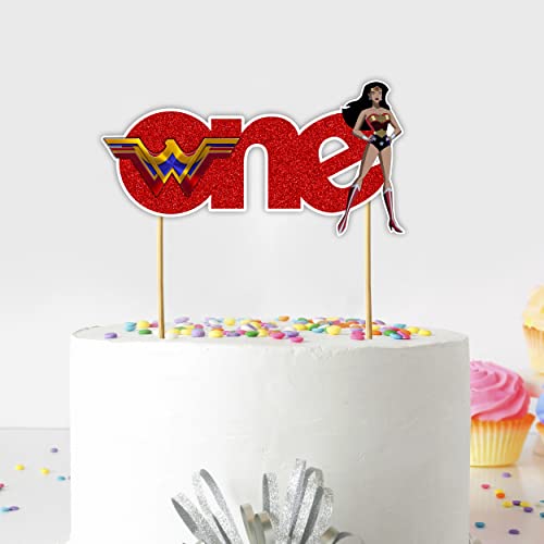 Seyal® Decoración para fiesta de cumpleaños - Wonder Women One Cake Topper