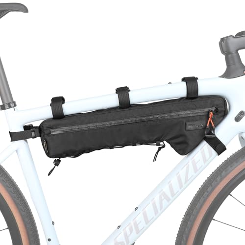 Rhinowalk torba na ram rowerowy, wodoodporna torba trójkątna na rower, torba pod rurką 2,7 l, profesjonalne akcesoria rowerowe (L) - czarna