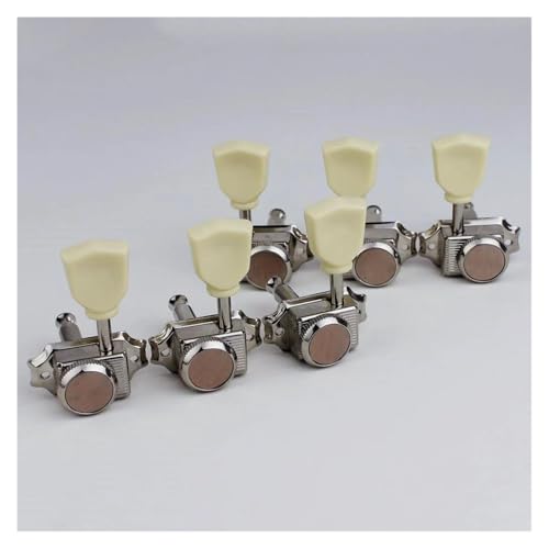 1セット ハンドルロック弦 ヴィンテージ デラックス エレキギター マシンヘッド チューナー クローム 3R 3L チューニングペグ(44N)