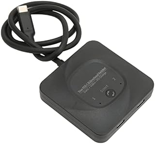 USB C Switch, 2 in 1 Out Bi-Directional USB C Switcher 2 Computers, 8K 60Hz HD Display, 10Gbps Data Transfer, PD 100W Charging, Type C KVM Switch Splitter for PCs