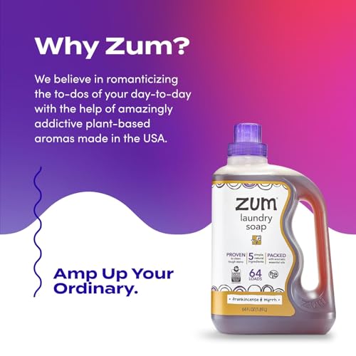 Indigo Wild Zum Clean Laundry Soap - Plant-Based Liquid Laundry Soap - Contains Baking Soda, Essential Oils & Saponified Coconut Oil - Frankincense & Myrrh Scent - 64 fl oz by Zum - Image 6