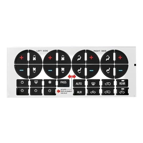 Autocollants boutons climatisation GMC Taille C pour commande radio auto