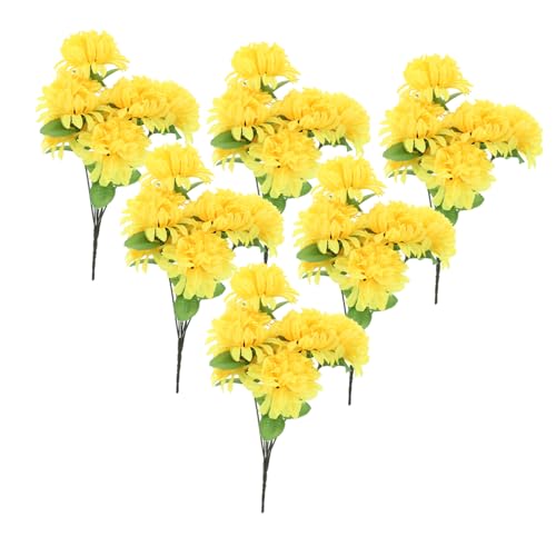 ERINGOGO Crisantemi Artificiali Per Tomba Fiori Commemorativi Per Cimitero Disposizione Crisantemi Per Cimitero Per Tombe Bouquet Finto Per