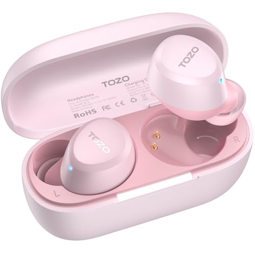 TOZO A1 Wireless Earbuds Bluetooth 5.3 Light Weight in Ear IPX5 Waterproof Headphones 2 Mic for AI Calls, Immersive Premium Sound Bass Headset with Charging Case, 32 Presets EQ Customization via App