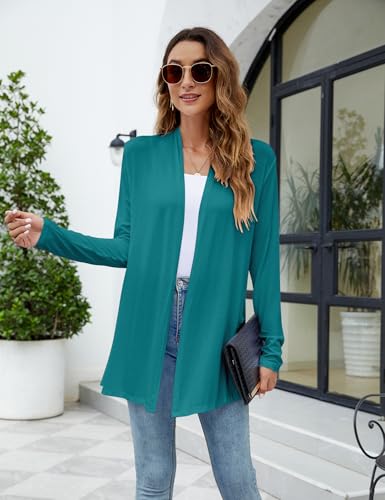 Image of Newchoice Womens Casual Lightweight Long Sleeve Cardigan Soft Drape Open Front Fall Dusters (S-3XL)