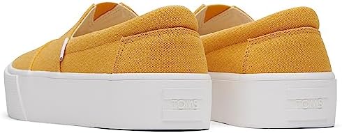 TOMS Women's Fenix Platform Slip-On Sneaker, Mango Washed Canvas, 9 | Image 4