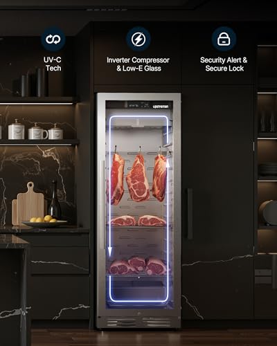Image of Upstreman 279 LBS Dry Aging Fridge for Steaks, 353L Dry Ager for Meat, Ribeye, Lamb, Ham, Professional Dry Age Fridge for Restaurant /Bar /Kitchen, Premium Aged Beef in 21-45 Days (12.5 cu.ft)