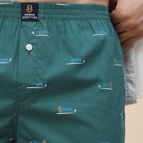 Urban Scottish Ultra-Comfortable Men's Boxer Pants - 100% Cotton Material with A Stylish Print - Soft and Stretchy Elastic Waist Band - Dynamic Movement and Hardwearing Stitching - Breathable with A Gentle Snug Fit