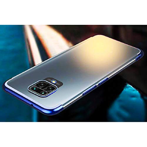 Image of Electroplating Shining Ultra Thin Soft Silicone Transparent TPU Mobile Back Case Cover for Mi Redmi Note 9 Pro /Redmi Note 9 Pro Max /Poco M2 Pro (Electric Blue)