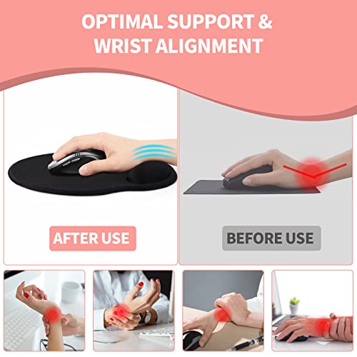 Image of eulps Mouse Pad with Wrist Rest, Comfortable Computer Mousepad with Gel Wrist Support Smooth Surface and Non-Slip PU Base for Pain Relief, Laptop, Office & Home (Colorful Tie-Dye)