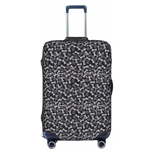 Housse pour valise lavable blanche taille S motif pattes de chien
