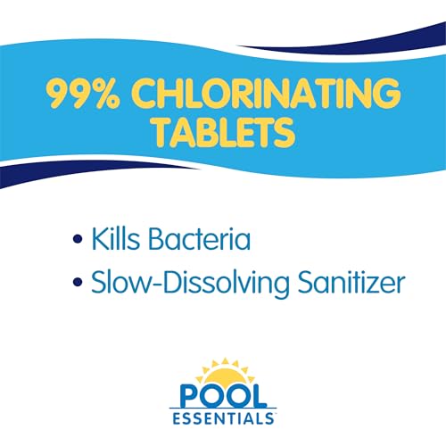 Image of Pool Essentials 99% Chlorinating Tablets | 3 Inch Chlorine Tablets, Kills Bacteria, Long Lasting, Slow-Dissolving sanitizer, 99% Trichlor, 50LB