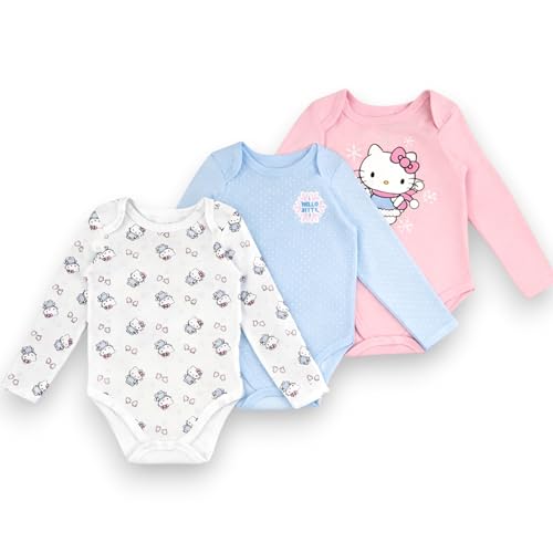 Image of Hello Kitty Baby Girls’ 3-Pack Bodysuit – Infant Cotton Onesies Clothing Set