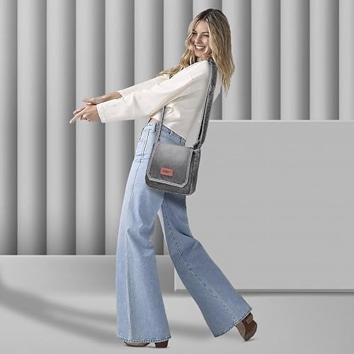 Image of ZAINTO Premium Denim Sling Bag for Women, Multipocket Crossbody, Blue Jeans Side Bag for girls (Medium Blue)