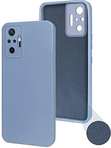 Image of Jkobi Back Cover Case for Xiaomi Mi Redmi Note 10 Pro | 10 Pro Max (Matte Finish Silicone with Inside Fiber Cloth |Light Blue)