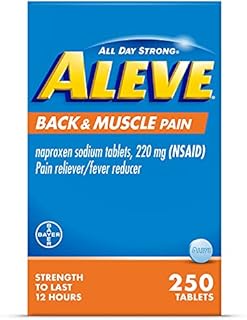 Aleve Back & Muscle Pain Relief Naproxen Sodium Tablets ‐ 250 Count, 250 Count