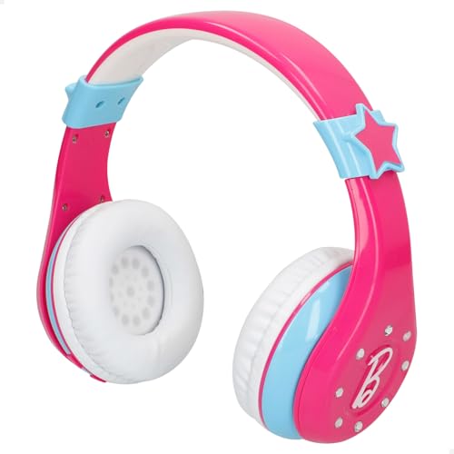 COLORBABY Barbie Auriculares inalámbricos Bluetooth de Diadema, Color Rosa, Ajustables, Cascos música niños, Incluye Cable USB, Juego Karaoke, Regalos para niñas de 4 años, Juguetes de niña (47867)