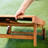 Ultranatura Sonnenliege Holz mit Textil, Canberra Serie, Edles und Hochwertiges Eukalyptusholz, 190 x 63,5 x 91 cm - 7