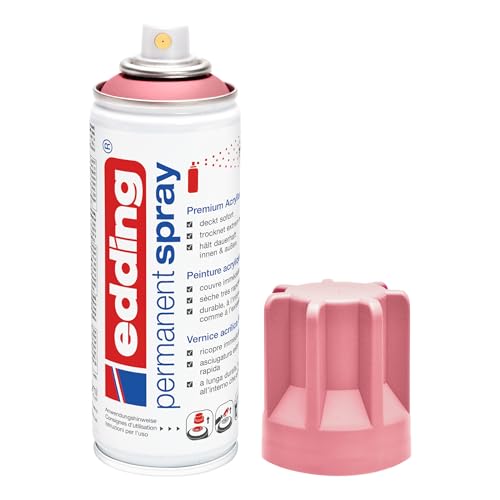 edding 5200 Permanent Spray - edel mauve matt - 200 ml - Acryllack zum Lackieren und Dekorieren von Glas Metall Holz Keramik Kunststoff Leinwand - Lackspray Acrylspray Farbspray