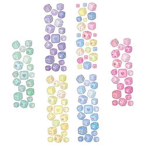 Alasum ラブサイコロステッカー 6枚セット かわいい文房具 Diy切り抜き帳用 様々なデザインの装飾ステッカー 彩色な背景ステッカー 手作りカード作成やアルバム装飾に 色指定不可