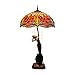 Produktbild Tiffany Style Tischlampe 16 Zoll Classic Red Glasmalerei und Jeweled Dragonfly Design Schreibtischlampen mit Beauty Base für Wohnzimmer Schlafzimmer Nachttischlampe, E27