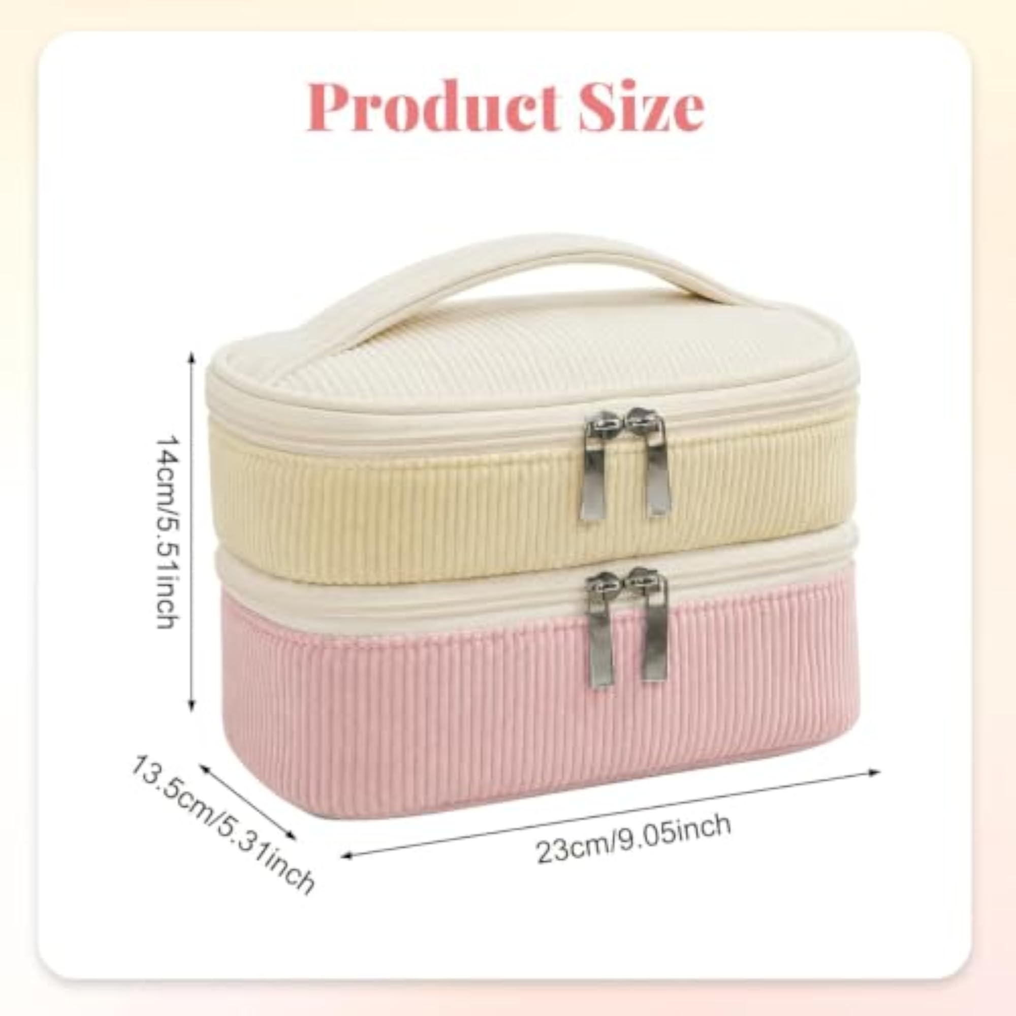 Double Layer Large Cosmetic Bag for Toiletries