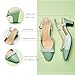 C.Paravano Women's Slingback Low Chunky Heels Mint Round Toe Block Heel Pumps Splicing Bowknot Slip On Fashion Party Dress Shoes,Size8.5