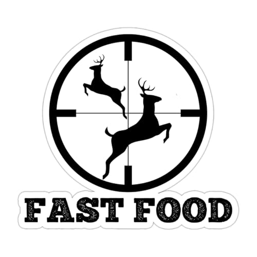 Funny Fast Food Hunting Deer Sticker | Vinyl | Decal for Car Window, Bumper, Laptop, Water Bottle, 5