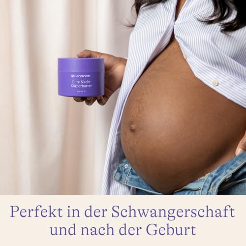 Lansinoh Gute Nacht Körperbutter mit Magnesium, Sheabutter & Kakaobutter – reichhaltige & feuchtigkeitsspendende Body Butter für Schwangerschaft und nach der Geburt - 200 ml