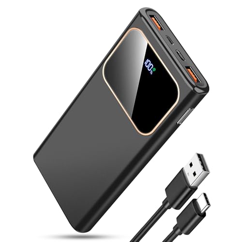 Portable Charger Power Bank Fast Charging, 10000 mAh 22.5W Battery Pack with USB-C in&Out LED Display, PD 3.0 QC 4.0 External Phone Powerbank for iPhone Samsung etc Smartphones and All USB Devices